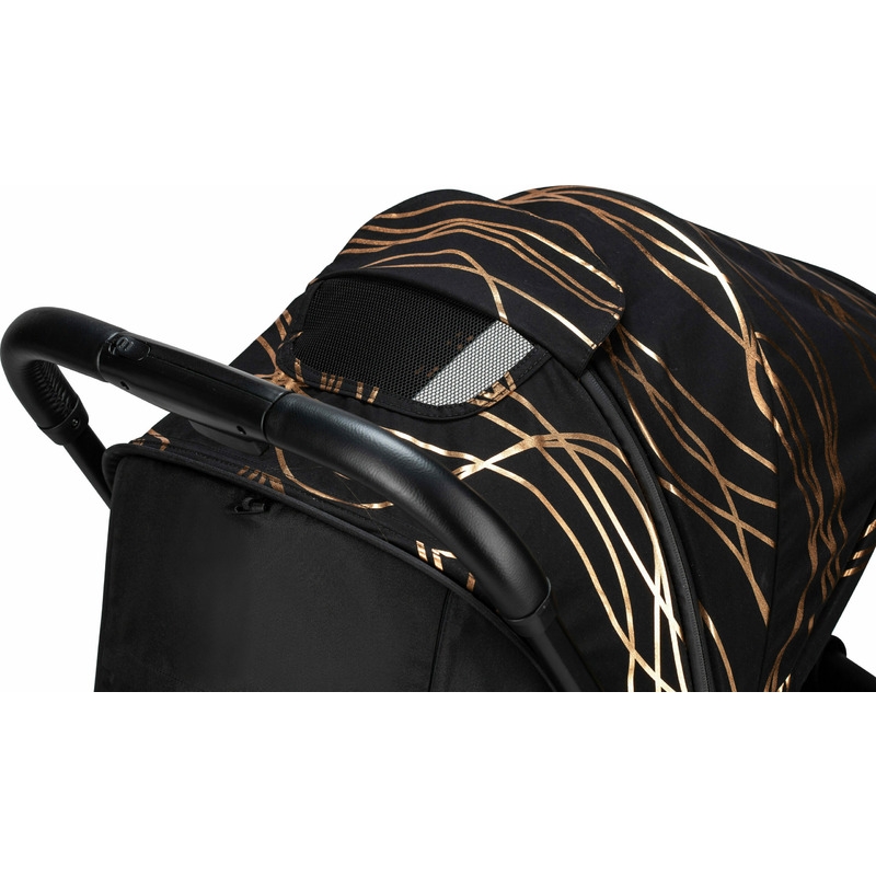 Carucior sport pliabil automat, Unique, Spatar reglabil, Suport pentru sticla, 6.6 Kg, Conform cu standardul european de securitate EN 1888-2:2018, FreeON, Gold Rose