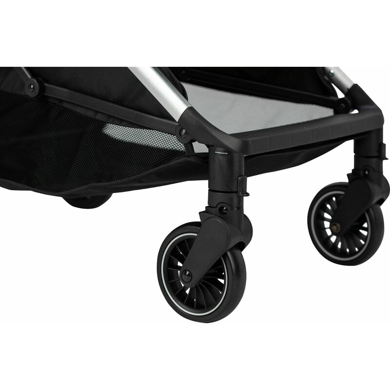 Carucior sport pliabil automat, Unique, Spatar reglabil, Suport pentru sticla, 6.6 Kg, Conform cu standardul european de securitate EN 1888-2:2018, FreeON, Silver, Resigilat