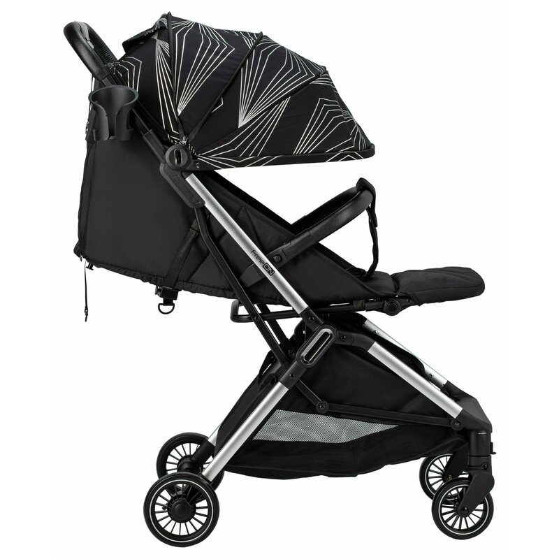 Carucior sport pliabil automat, Unique, Spatar reglabil, Suport pentru sticla, 6.6 Kg, Conform cu standardul european de securitate EN 1888-2:2018, FreeON, Silver, Resigilat