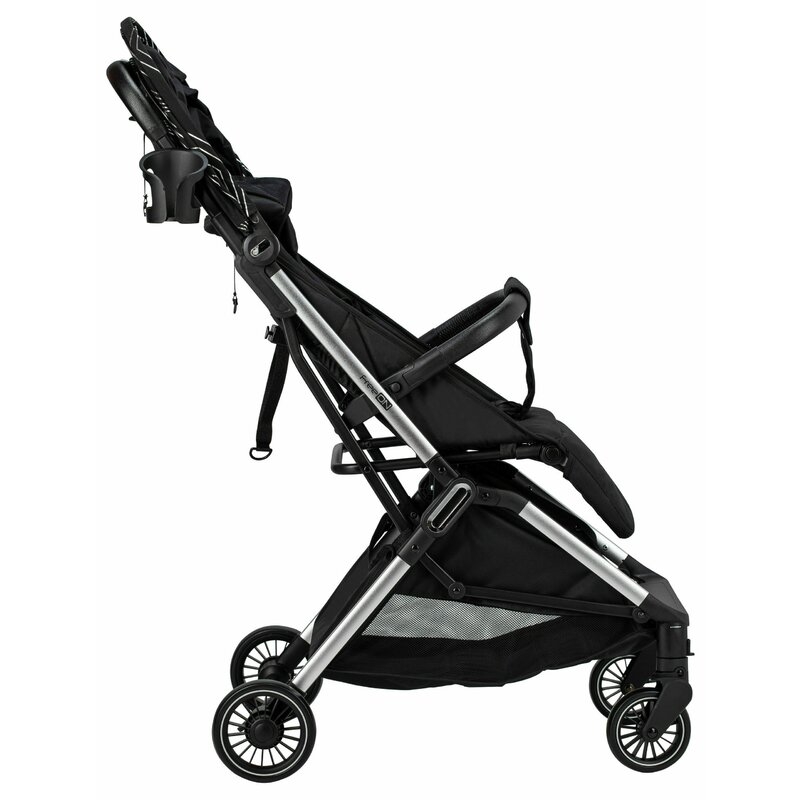Carucior sport pliabil automat, Unique, Spatar reglabil, Suport pentru sticla, 6.6 Kg, Conform cu standardul european de securitate EN 1888-2:2018, FreeON, Silver, Resigilat