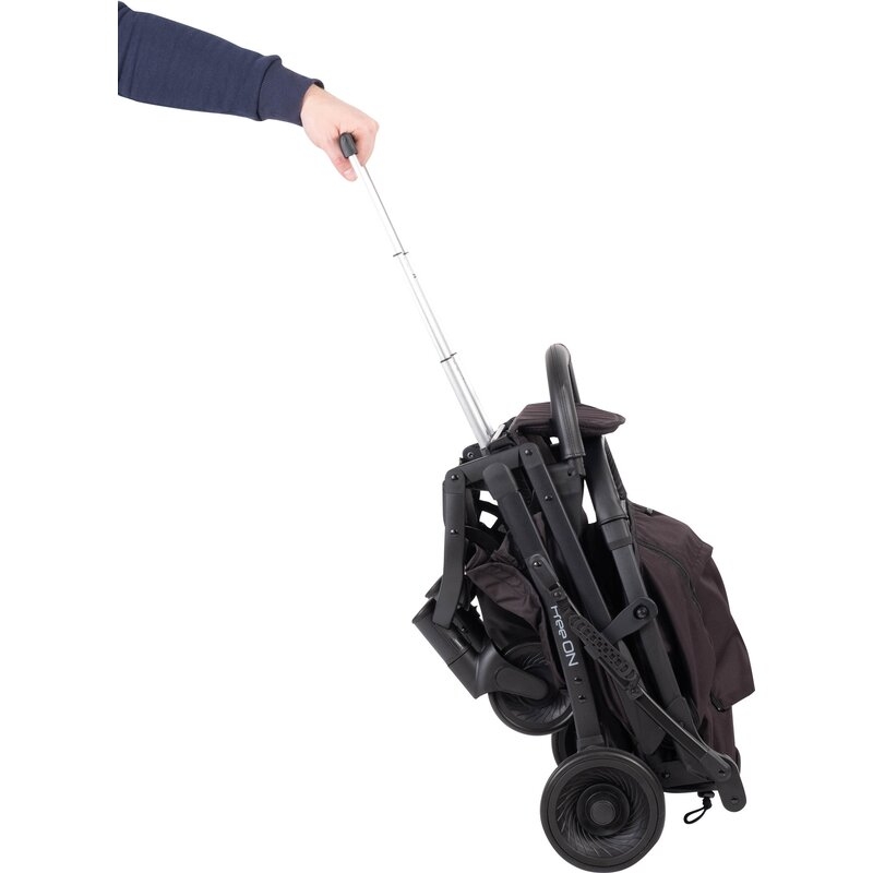 Carucior sport, FreeON, Diamond, Pliabil tip troler, Cadru din aluminiu, 6.8 Kg, Spatar reglabil, Pliere compacta pentru avion, Cu maner pentru transport, Suport pentru sticla, Conform cu standardul european EN 1888-1:2018, Black