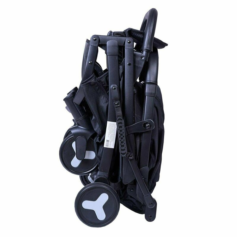 Carucior sport, FreeON, Diamond, Pliabil tip troler, Cadru din aluminiu, 6.8 Kg, Spatar reglabil, Pliere compacta pentru avion, Cu maner pentru transport, Suport pentru sticla, Conform cu standardul european EN 1888-1:2018, Black