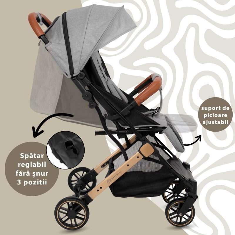 Carucior sport pentru copii Travel, Grey, Appekids