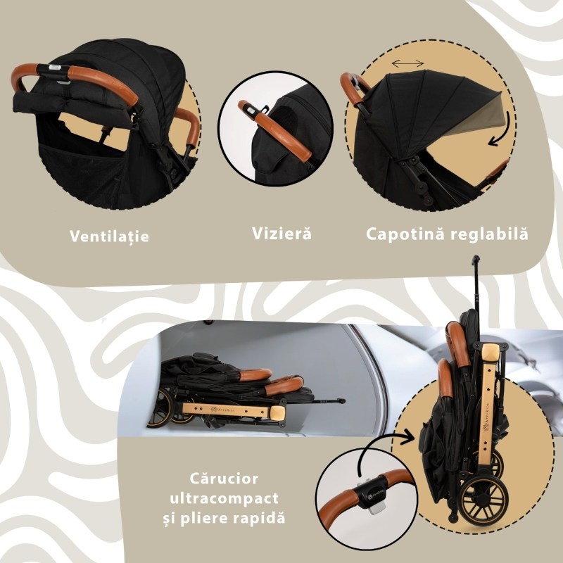 Carucior sport ultracompact tip troller, black, Travel AppeKids