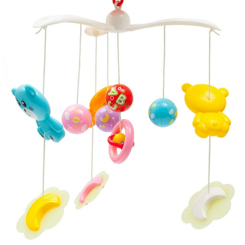Carusel muzical pentru patut bebelusi, Cu proiectii, Cu melodii si sunete ale naturii, Cu 11 jucarii, Baby Mix, Red