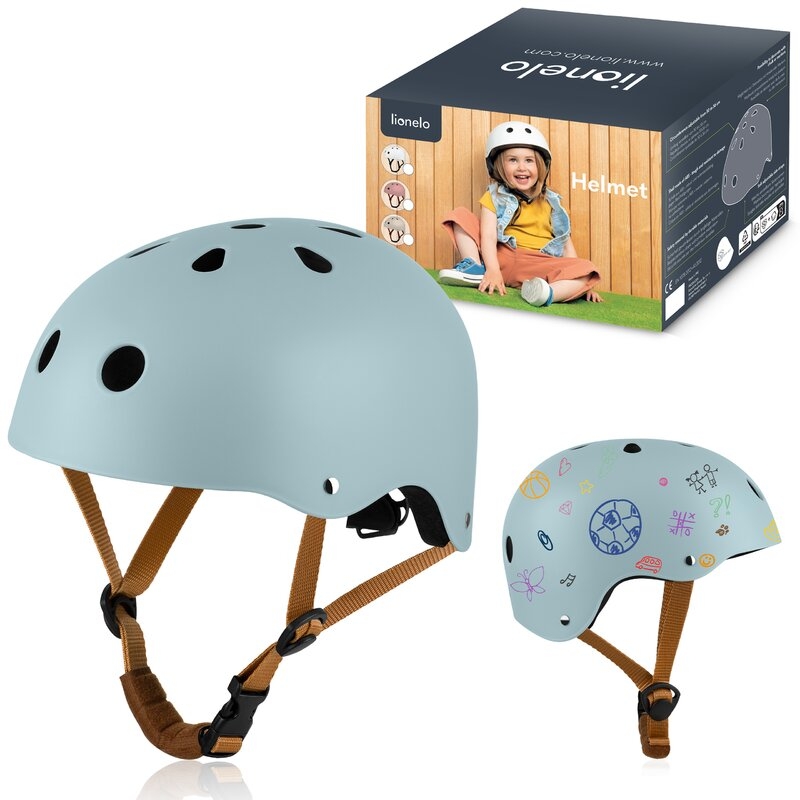 Casca pentru copii, Lionelo, Reglabila 50-56 cm, Din ABS si EPS, Conform cu standardul EN1078, Albastru