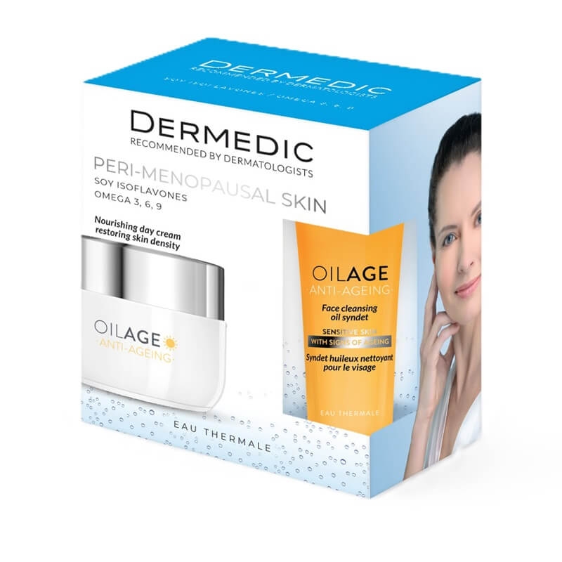 Caseta Oilage Crema nutritiva de zi  50 ml + Ulei curatare fata Syndet 25 ml, Dermedic