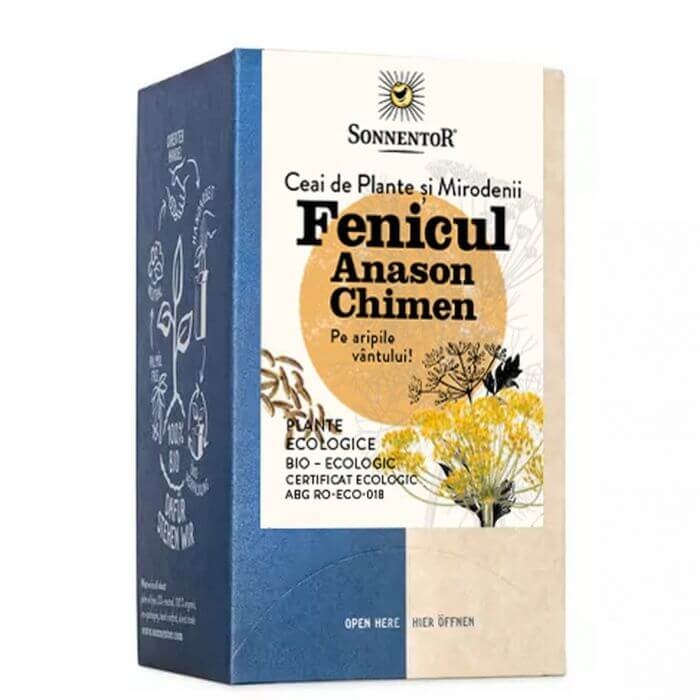 Ceai de fenicul, anason si chimen, eco , 18 plicuri, Sonnentor