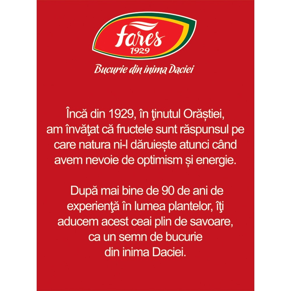 Ceai cu visine si vanilie, 20 plicuri, Fares