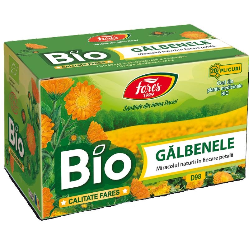Ceai galbenele Bio D98, 20 plicuri, Fares