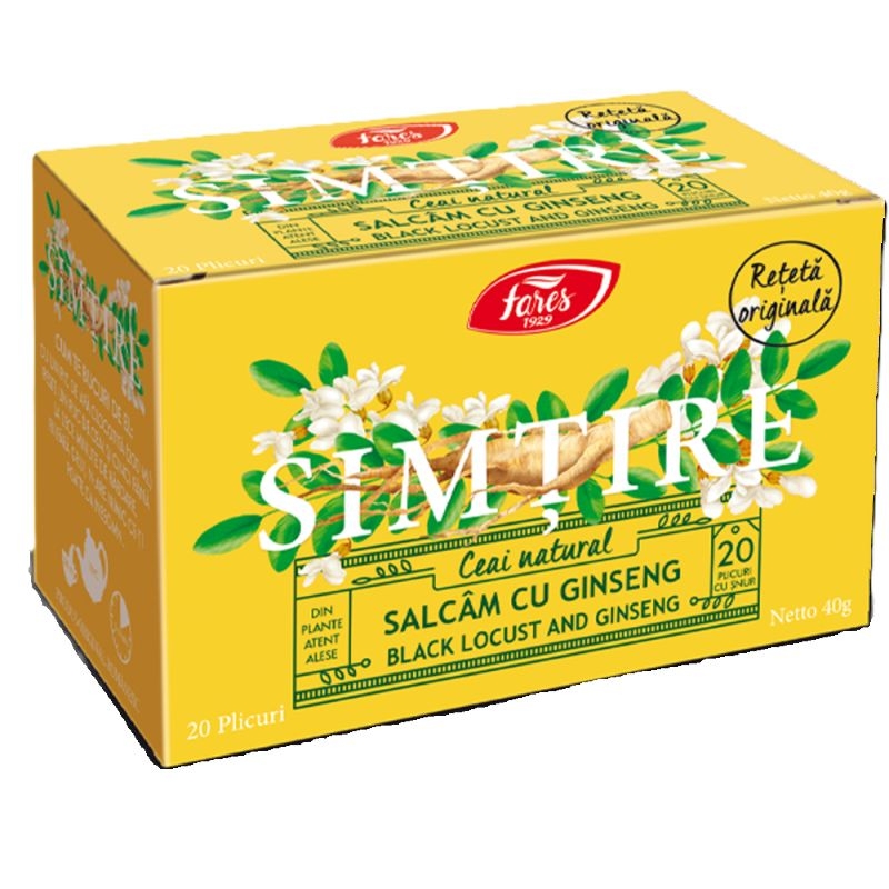Ceai salcam cu ginseng , 20 plicuri, Fares