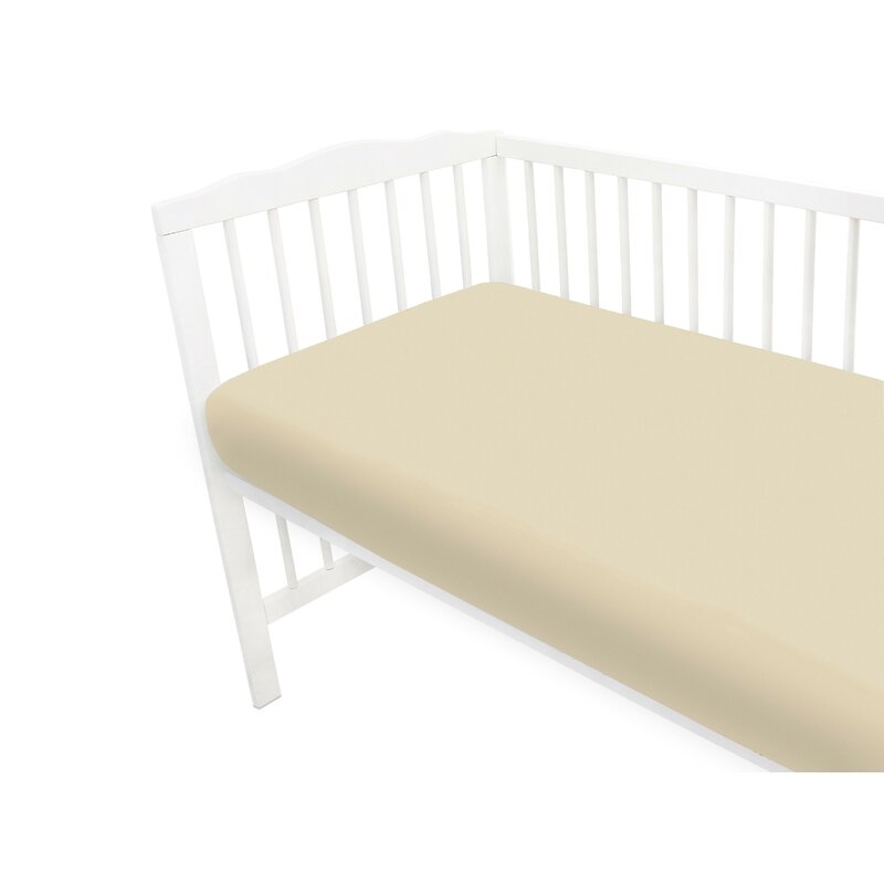 Cearceaf cu elastic, MimiNu, Jerse, Pentru patut 140X70 cm, Material certificat Oeko Tex Standard 100, Nugat