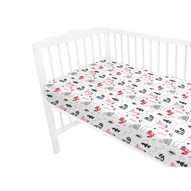 Cearceaf cu elastic, MimiNu, Pentru patut 140X70 cm, Din bumbac certificat Oeko Tex Standard 100, Design, Fox