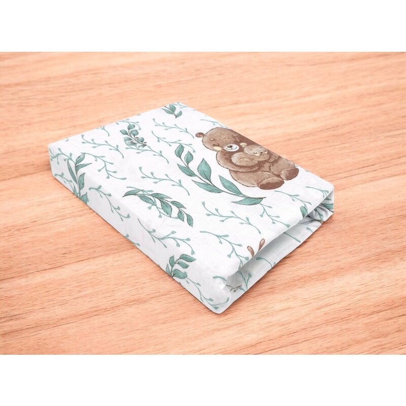 Cearceaf cu elastic, MimiNu, Pentru patut co-sleeper, Aurora, Dimensiune 76 x 43 cm, Din bumbac certificat Oeko Tex Standard 100, Lulu Natural
