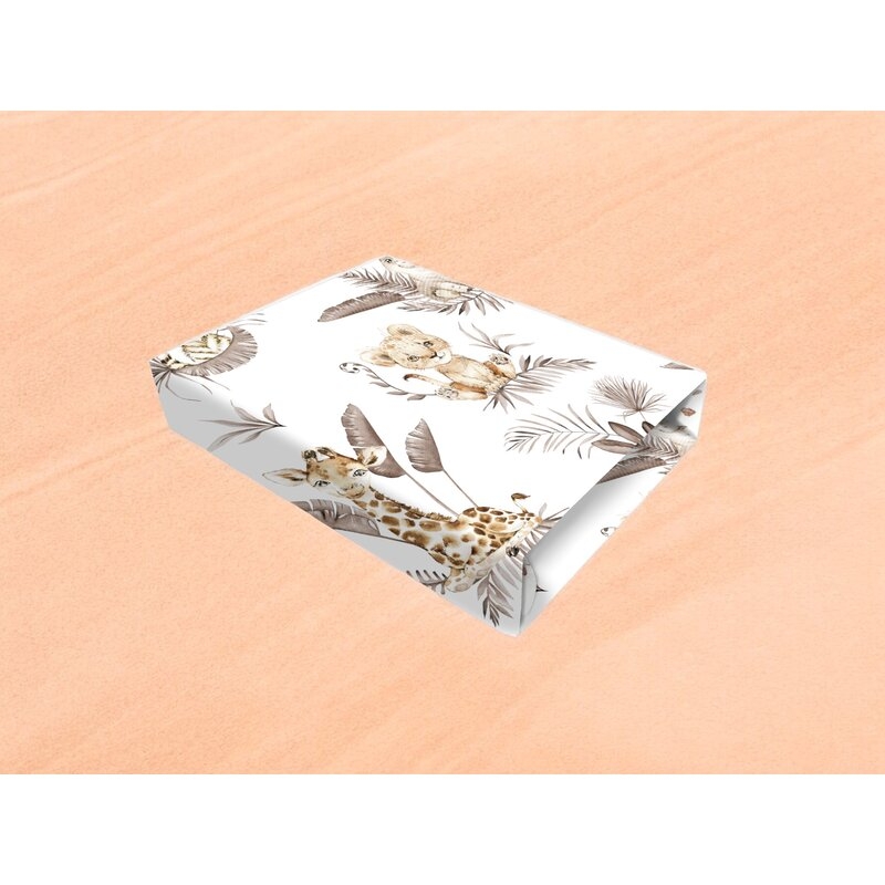 Cearceaf cu elastic, MimiNu, Pentru patut co-sleeper, Leonie, Dimensiune 83 x 50 cm, Din bumbac certificat Oeko Tex Standard 100, Savanna