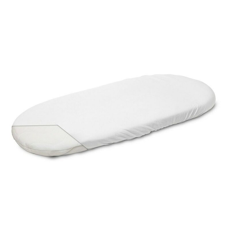 Cearceaf cu elastic, New Baby, Pentru landou, Din Bumbac, 35 x 75 cm, 0 luni+, White