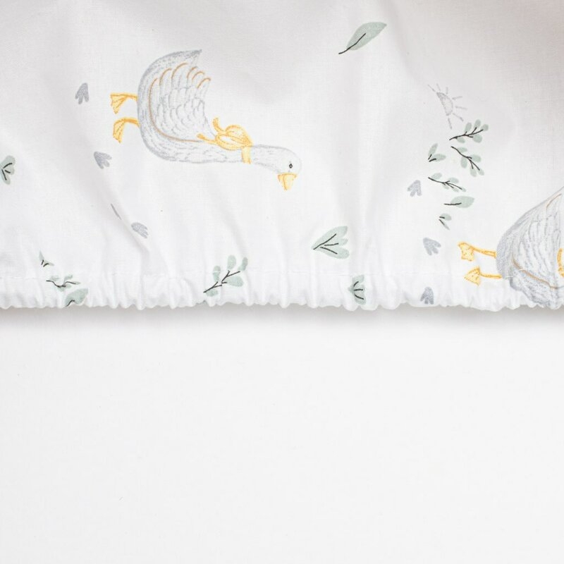 Cearceaf cu elastic, New Baby, Pentru landou, Din Bumbac certificat Oeko-Tex 100, 35 x 75 cm, 0 luni+, Goose
