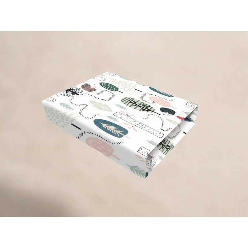 Cearceaf cu elastic, Qmini, Pentru patut 140X70 cm, Din bumbac certificat Oeko Tex Standard 100, Hedgehog