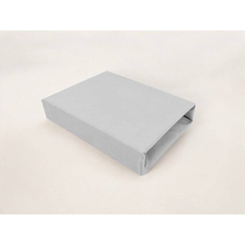 Cearceaf cu elastic, Qmini, Pentru patut co-sleeper, Aurora, Dimensiune 76 x 43 cm, Din bumbac certificat Oeko Tex Standard 100, Gray