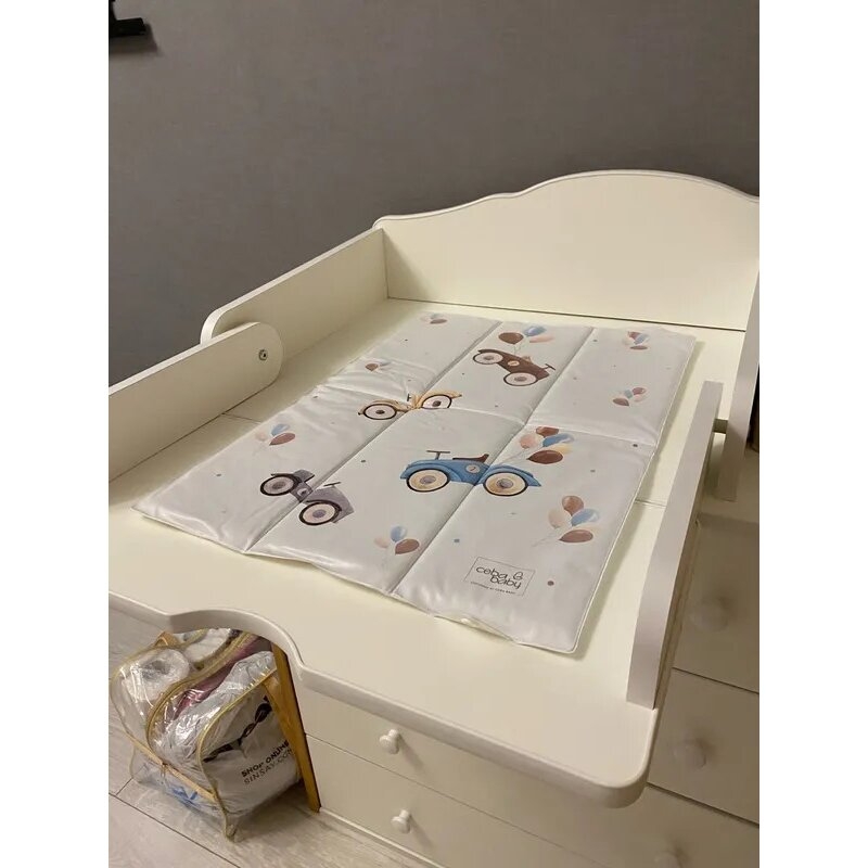 Ceba Baby - Saltea de infasat, Pliabila, 60 x 40 cm, Lolly Polly Peacock