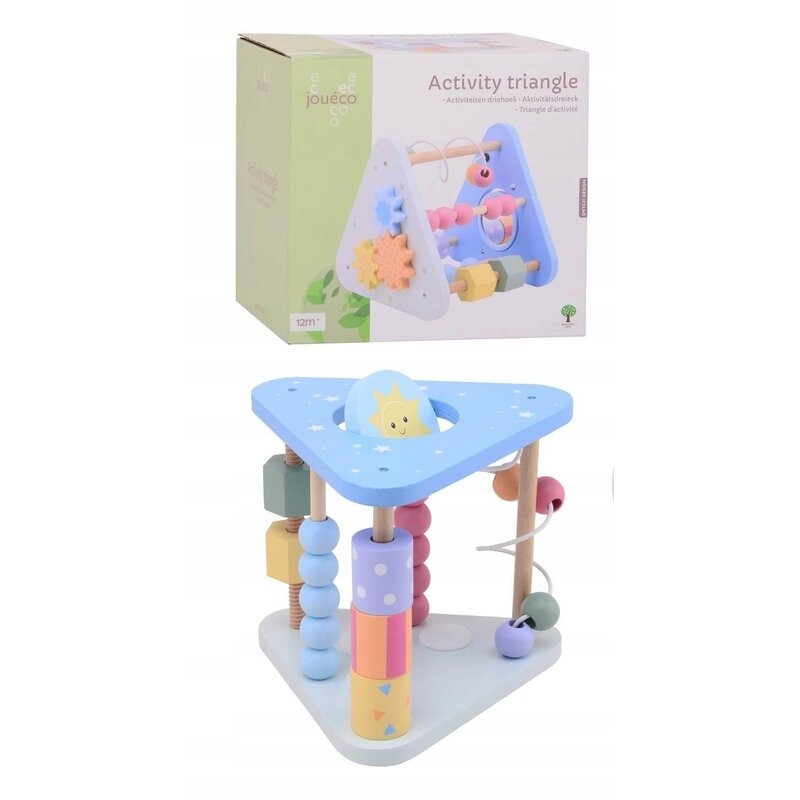 Centru de activitati, Joueco, Triunghi, Cu numaratoare, Cu sortator, 12 luni+, Multicolor