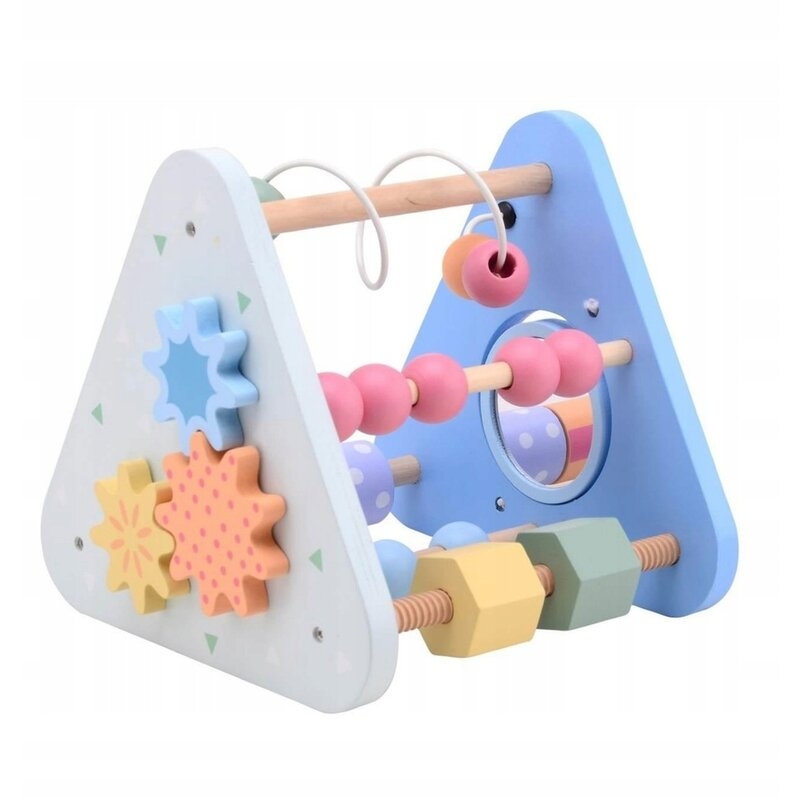 Centru de activitati, Joueco, Triunghi, Cu numaratoare, Cu sortator, 12 luni+, Multicolor