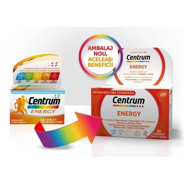 Centrum Energy, 30 comprimate filmate, GSK (Haleon)