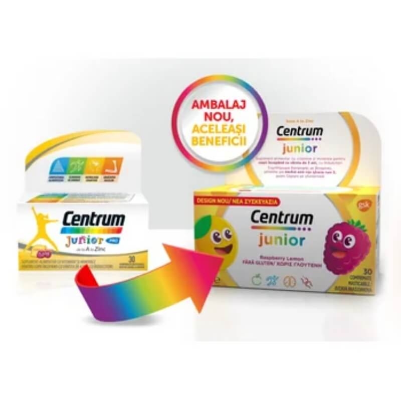 Centrum Junior Pro de la A la Zinc, 30 comprimate, GSK (Haleon)