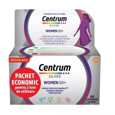 Centrum Silver 50+ pentru femei, 60 comprimate, GSK (Haleon)