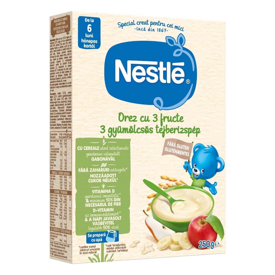 Nestle - Cereale orez cu 3 fructe 250g