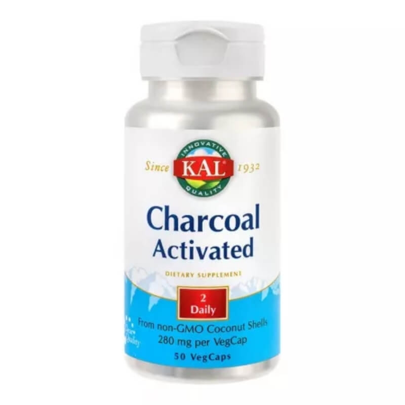 Charcoal Activated (Carbune medicinal) 280 mg Kal, 50 capsule, Secom