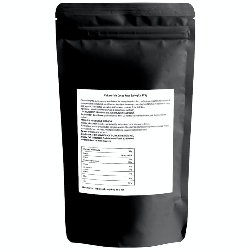 Chipsuri de cocos ecologice, 125 g, Niavis