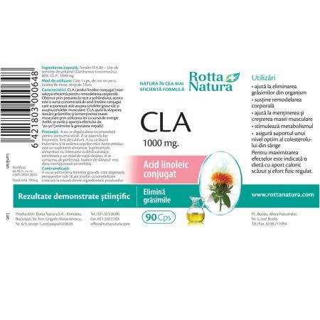 CLA, 1000 mg, 90 capsule, Rotta Natura