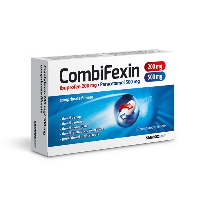 Combifexin, 200 mg/ 500 mg, 10 comprimate filmate, Sandoz
