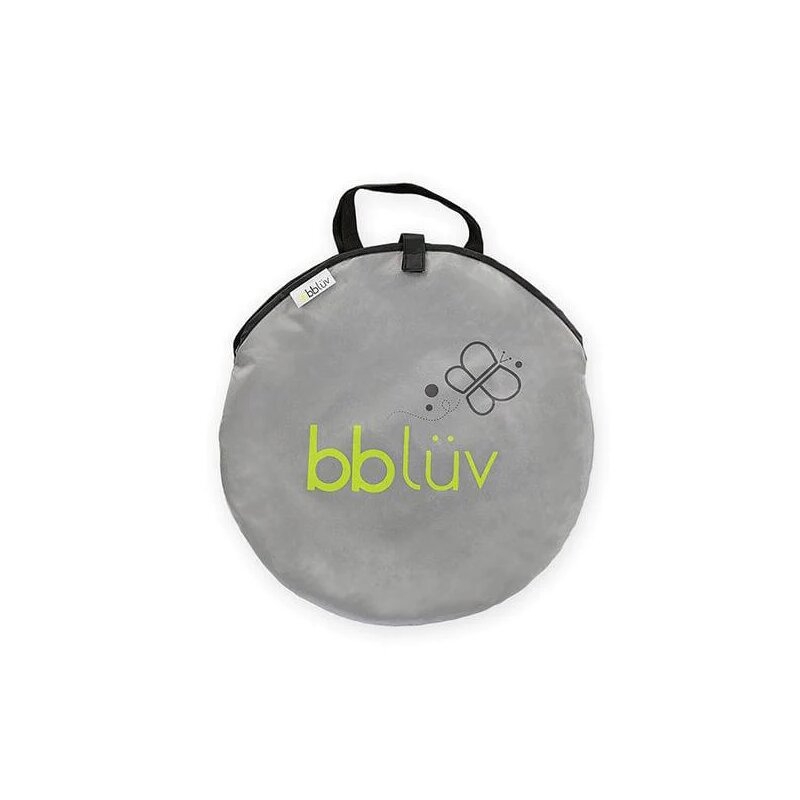 Cort de joaca, BBluv, Nido Mini, Cu plasa de tantari, Anti UV, Sistem pop-up, Ideal pentru plaja sau parc, Include 2 jucarii, Grey
