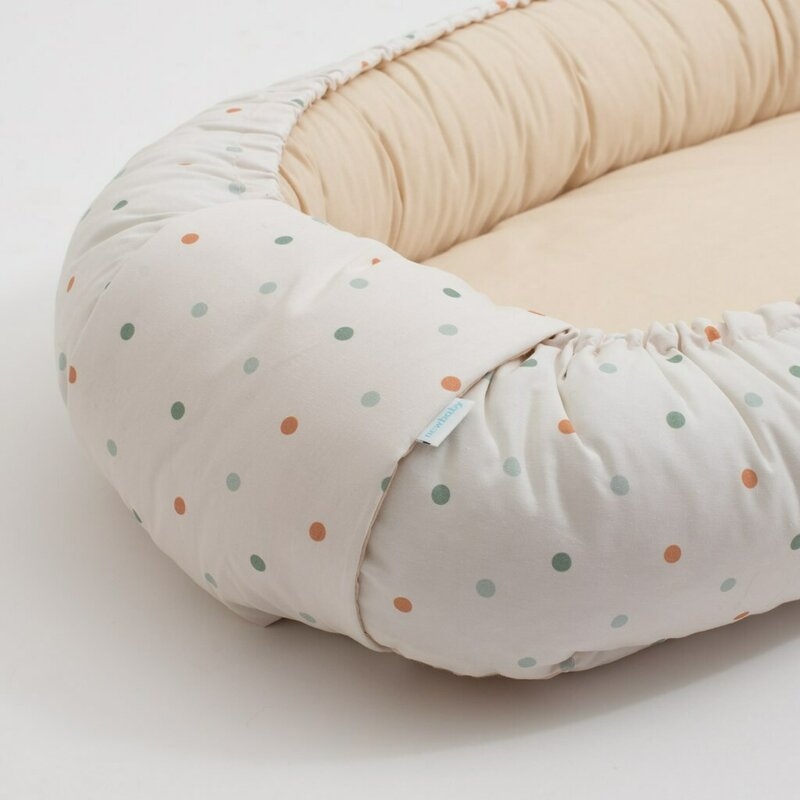Cosulet bebelus, New Baby, Pentru dormit, Baby Nest 88 x 50 cm, Din bumbac si fibra alergenica, La Natura Punti