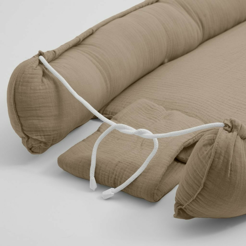 Cosulet bebelus pentru dormit, Baby Nest 80 x 50 cm, Din muselina, Din materiale certificate Oeko Tex Standard 100, New Baby, Beige