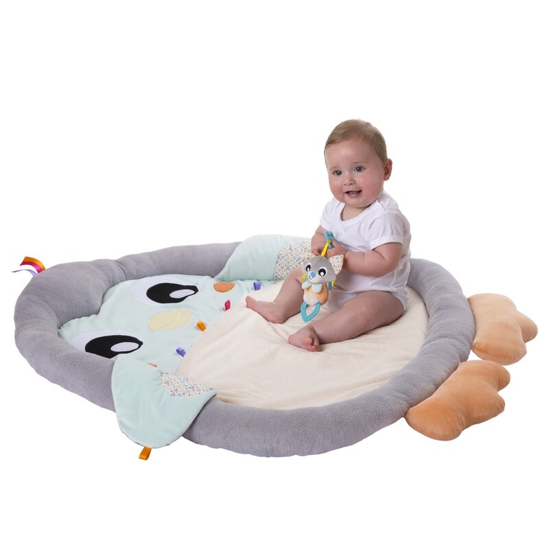 Covoras educational, Playgro, Penguin, Pentru copii, Interactiv, Multifunctional, Pentru activitati fizice, Cu elemente detasabile, 0 luni+, Snuggle Me Penguin Tummy Time Gym-Bag