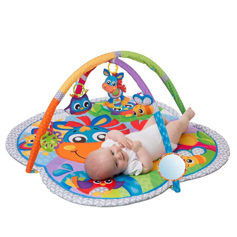 Covoras educational, Playgro, Pentru copii, Interactiv, Multifunctional, Pentru activitati fizice, Cu elemente detasabile, 0 luni+, Clip Clop Musical Activity Gym