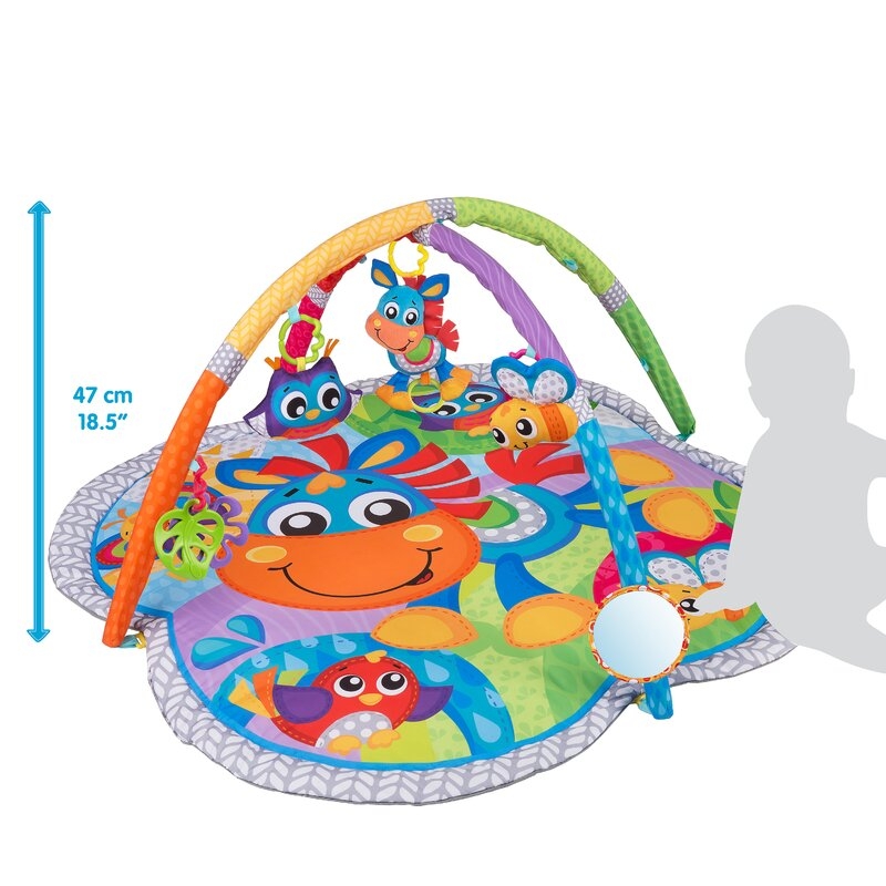 Covoras educational, Playgro, Pentru copii, Interactiv, Multifunctional, Pentru activitati fizice, Cu elemente detasabile, 0 luni+, Clip Clop Musical Activity Gym