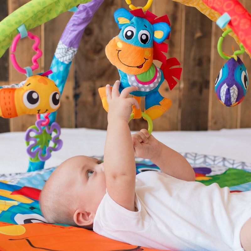 Covoras educational, Playgro, Pentru copii, Interactiv, Multifunctional, Pentru activitati fizice, Cu elemente detasabile, 0 luni+, Clip Clop Musical Activity Gym