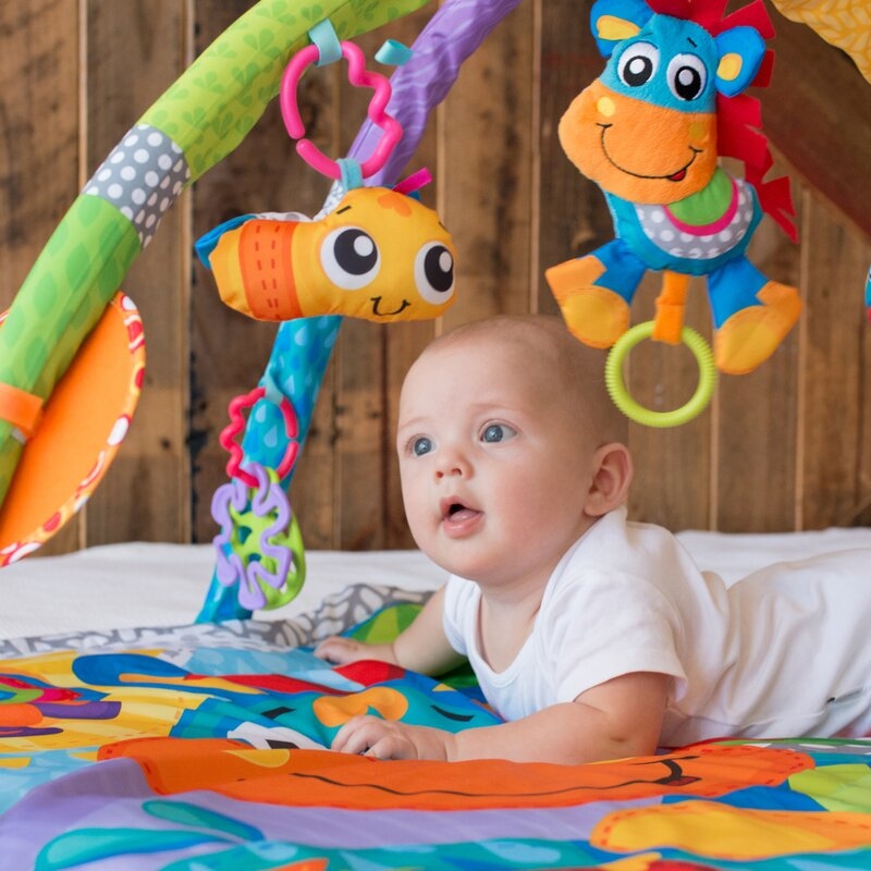 Covoras educational, Playgro, Pentru copii, Interactiv, Multifunctional, Pentru activitati fizice, Cu elemente detasabile, 0 luni+, Clip Clop Musical Activity Gym