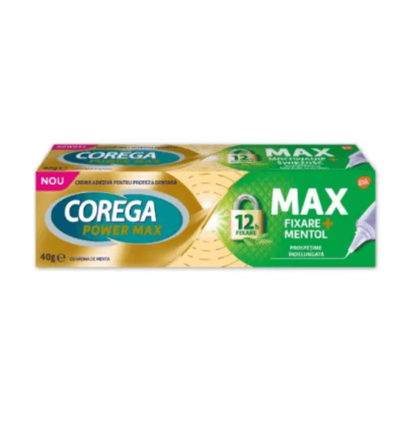 Crema adeziva pentru proteza dentara Max Fixare + Mentol Corega, 40 g, Gsk