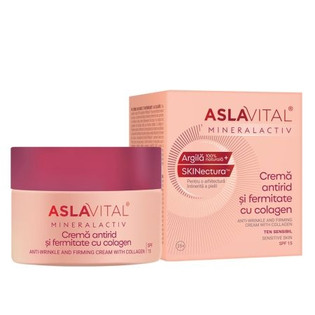 Crema antirid cu colagen pentru fermitate SPF 15 Mineralactiv, 50 ml, Aslavital
