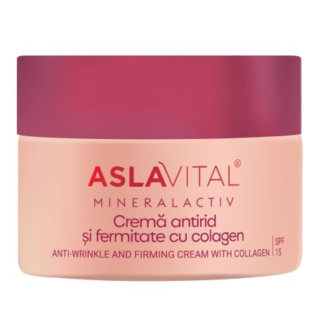 Crema antirid cu colagen pentru fermitate SPF 15 Mineralactiv, 50 ml, Aslavital