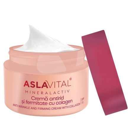 Crema antirid cu colagen pentru fermitate SPF 15 Mineralactiv, 50 ml, Aslavital