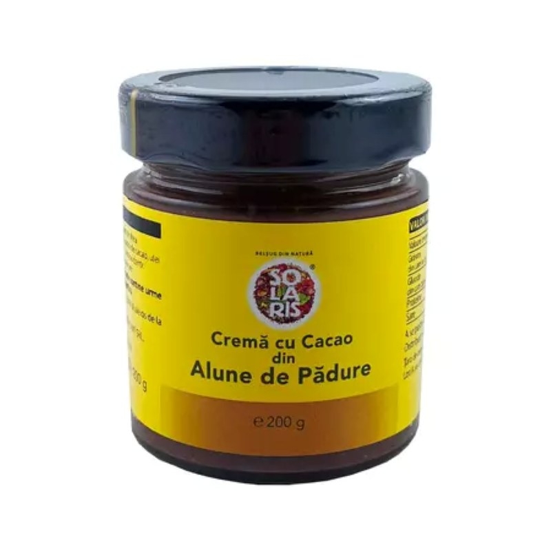 Crema cu cacao din alune de padure, 200 g, Solaris