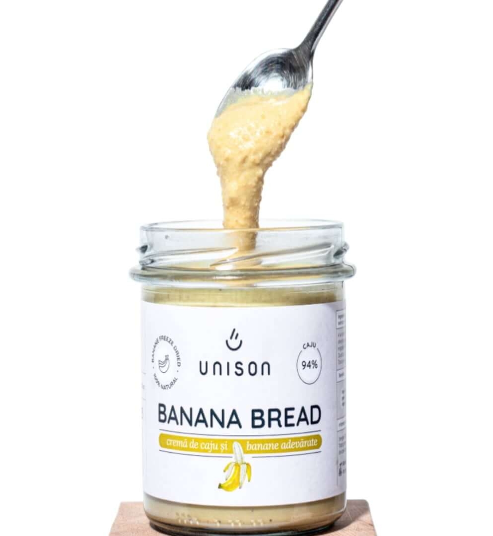 Crema de caju si banane Banana Bread, 300 g, Unison