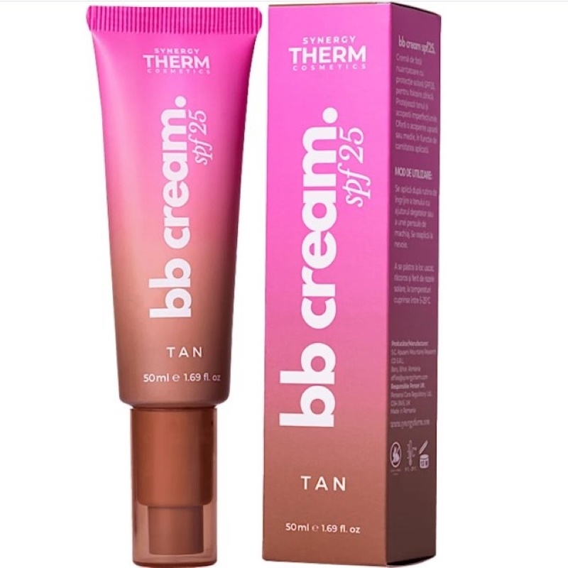 Crema de fata coloranta SPF 25 BB Cream Tan, 50 ml, Synergy Therm