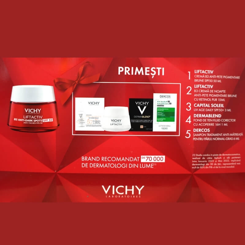 Pachet crema de zi antirid SPF 50 Liftactiv B3, 50 ml, Vichy